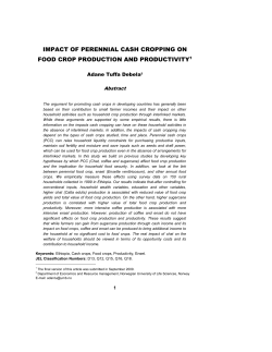 impact of perennial cash cropping on food crop