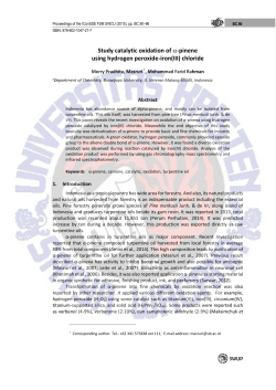 Study catalytic oxidation of alpha-pinene using hydrogen peroxide