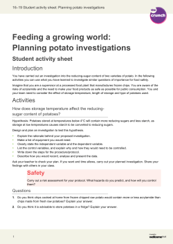 Feeding a growing world: Planning potato investigations