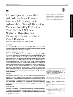 A Low&ndash;Glycemic Index Meal and Bedtime Snack