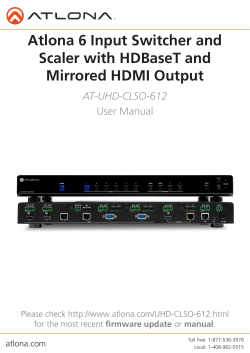 Atlona 6 Input Switcher and Scaler with HDBaseT and Mirrored