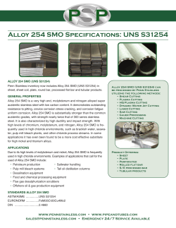 Alloy 254 SMO Specifications