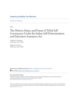 The History, Status, and Future of Tribal Self
