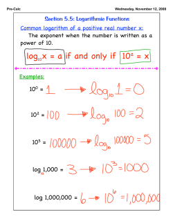 log x = a if and only if 10a = x