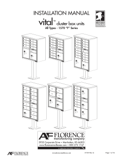 INSTALLATION MANUAL - Florence Mailboxes