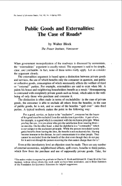 Public Goods and Externalities: The Case of Roads