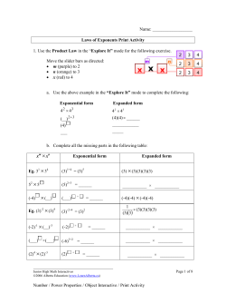 Laws of Exponents Print Activity