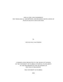 APOCALYPSE AND EXPERIMENT - University of Minnesota Duluth