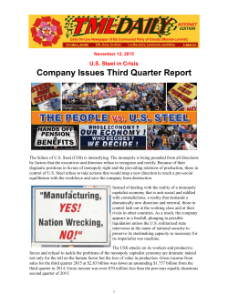 US Steel in Crisis - Communist Party of Canada (Marxist