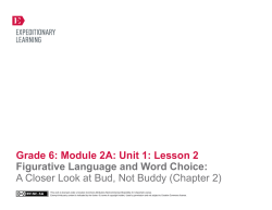 Grade 6: Module 2A: Unit 1