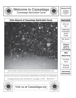 October - December 2011 - Cassadaga Spiritualist Camp