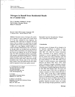 Nitrogen in Runoff from Residential Roads in a Coastal Area