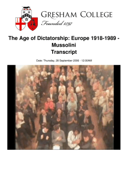The Age of Dictatorship: Europe 1918-1989