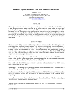 Economic Aspects of Italian Cactus Pear
