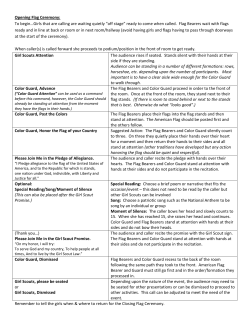 Opening Flag Ceremony - Girl Scouts of Wisconsin
