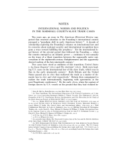international norms and politics in the marshall court`s slave trade