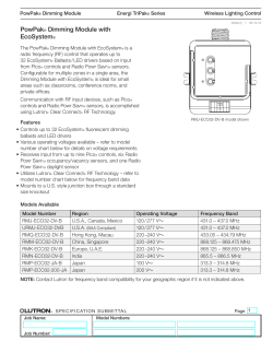 PowPak Dimming Module with EcoSystem Spec Submittal Part