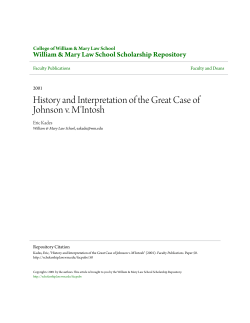 History and Interpretation of the Great Case of Johnson v. M`Intosh