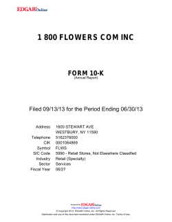 1 800 FLOWERS COM INC