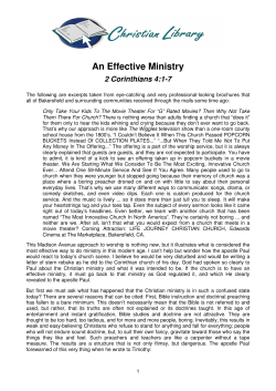 An Effective Ministry