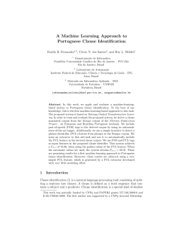 A Machine Learning Approach to Portuguese Clause Identification