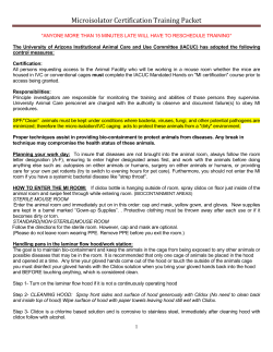 Microisolator Certification Training Packet