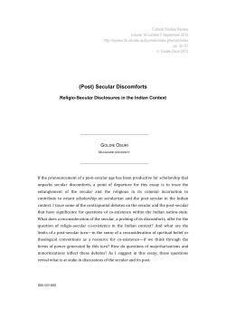 (Post) Secular Discomforts - Macquarie University ResearchOnline