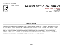 Unit 01 Reading Template - The Syracuse City School District