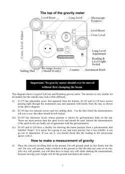 The top of the gravity meter