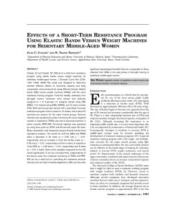 Effects of a Short-Term Resistance Program Using