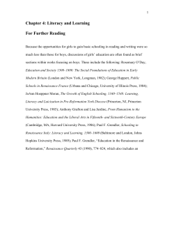 Chapter 4: Literacy and Learning For Further Reading
