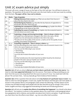 Unit 2C exam advice put simply