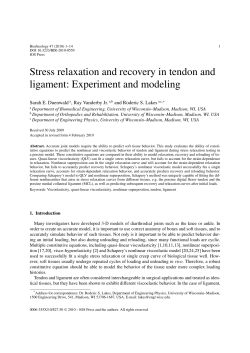 Stress relaxation and recovery in tendon and ligament: Experiment