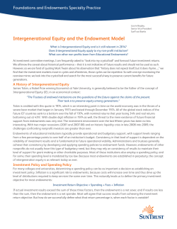 Intergenerational Equity and the Endowment Model