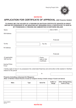 Form 30/15 - Police Service of Northern Ireland