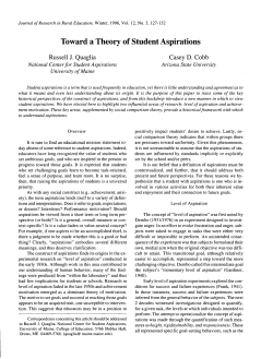 Toward a Theory of Student Aspirations