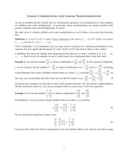 Linear Combinations and Linear Transformations
