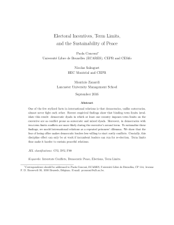 Electoral Incentives, Term Limits, and the - paola conconi