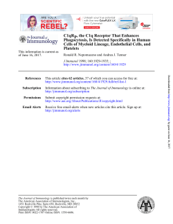 Platelets Cells of Myeloid Lineage, Endothelial Cells, and