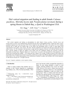 Diel vertical migration and feeding in adult female Calanus pacificus