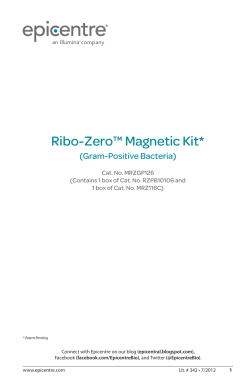Protocol for Ribo-Zero&trade; Magnetic Kit (Gram