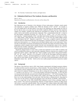 2.6 Deltahedral Zintl Ions of Tin