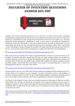 DAUGHTER OF INVENTION QUESTIONS ANSWER KEY PDF