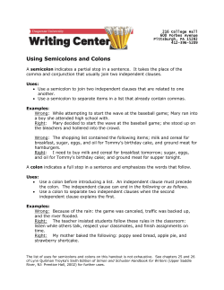 Semicolons and Colons