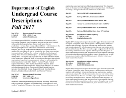 Fall 2017 Undergraduate Course Descriptions