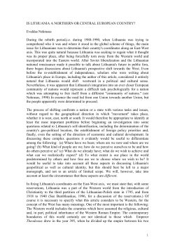 is lithuania a northern or central european country