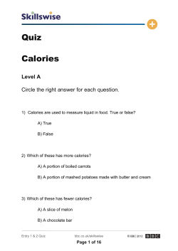 Quiz Calories