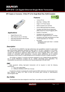 SFP-S10 1.25 Gigabit Ethernet-Single Mode Transceiver