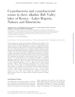 Cyanobacteria and cyanobacterial toxins in three alkaline Rift Valley