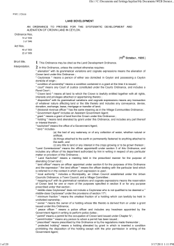 Ordinance Nos, Act Nos, LAND DEVELOPMENT AN ORDINANCE